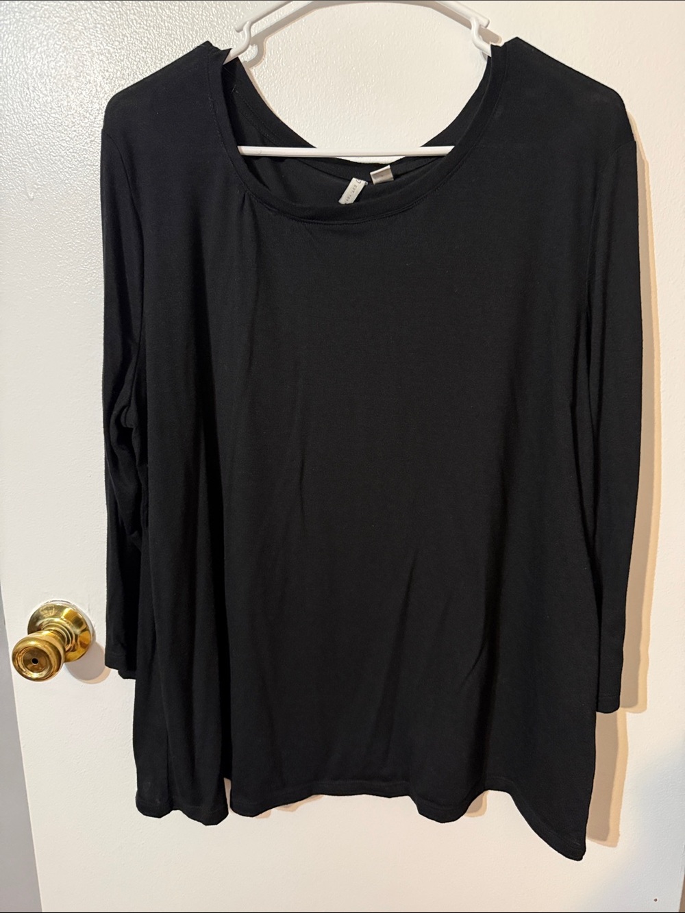 Cato Black Long Sleeve Scoop Neck Top